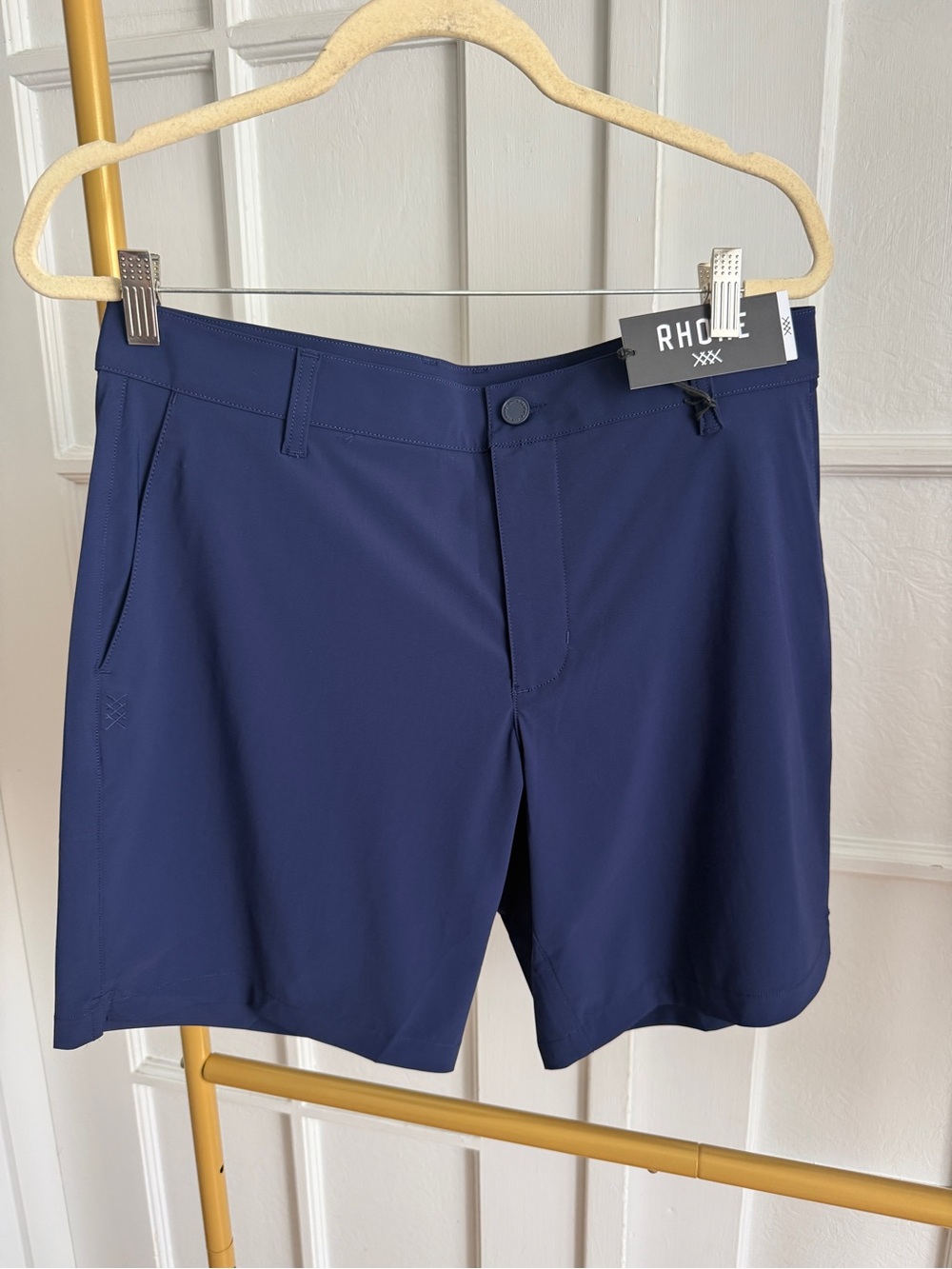NWT Size 32 Rhone Shorts  8" Resort Orbita Blue Performance Stretch Golf Chino